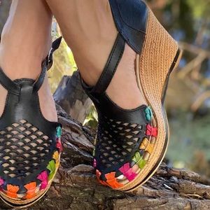 LIRA CALZADO ARTESANAL Mexican Leather Wedges